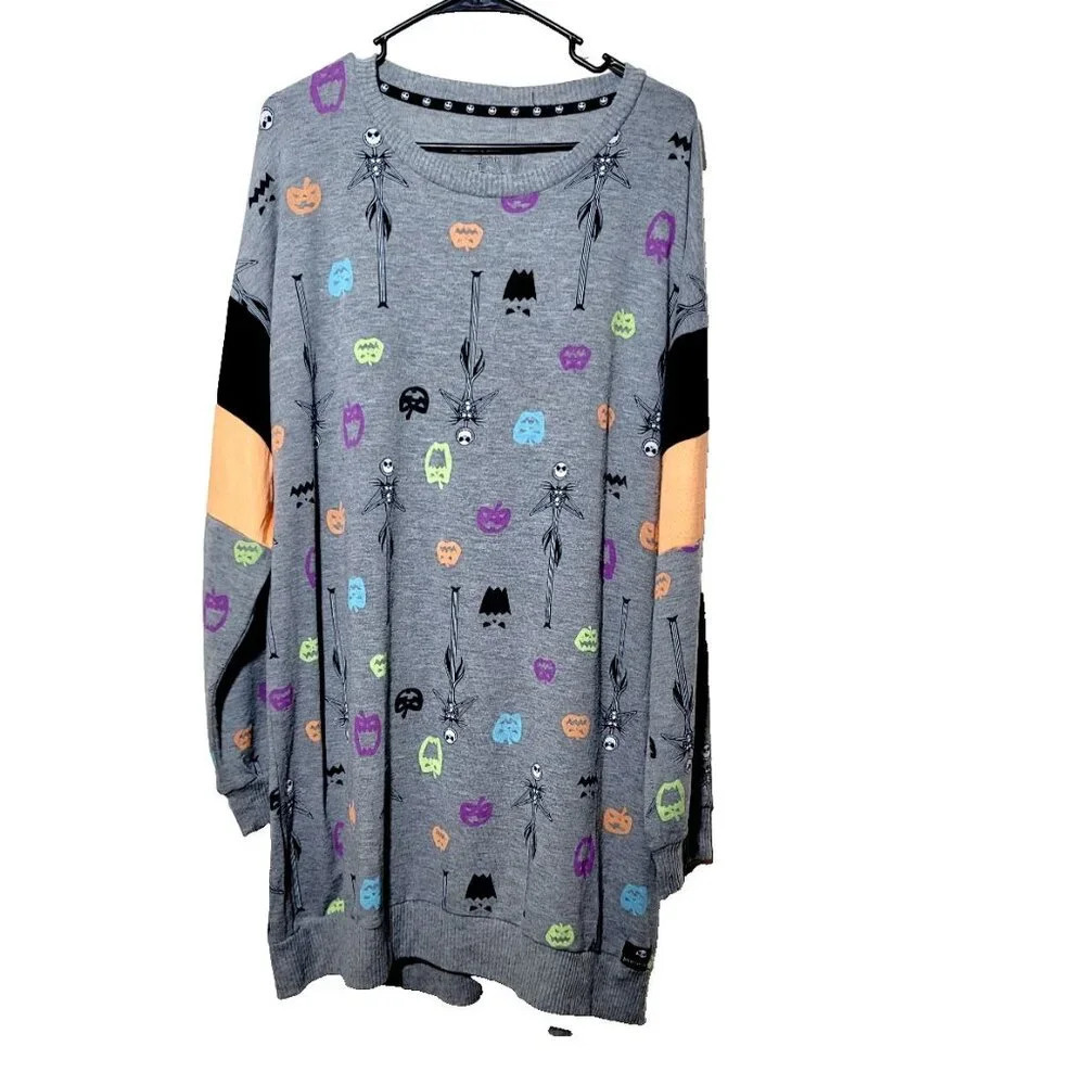 Disney Nightmare Before Christmas Sweater 2X 18W-20W Jack Skellington Pumpkin